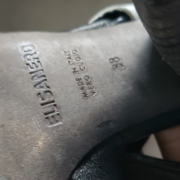 Elisa Nero SS14 Leather Gem Embossed strapped heeled Sandals 8.0 38 - Picture 5 of 5